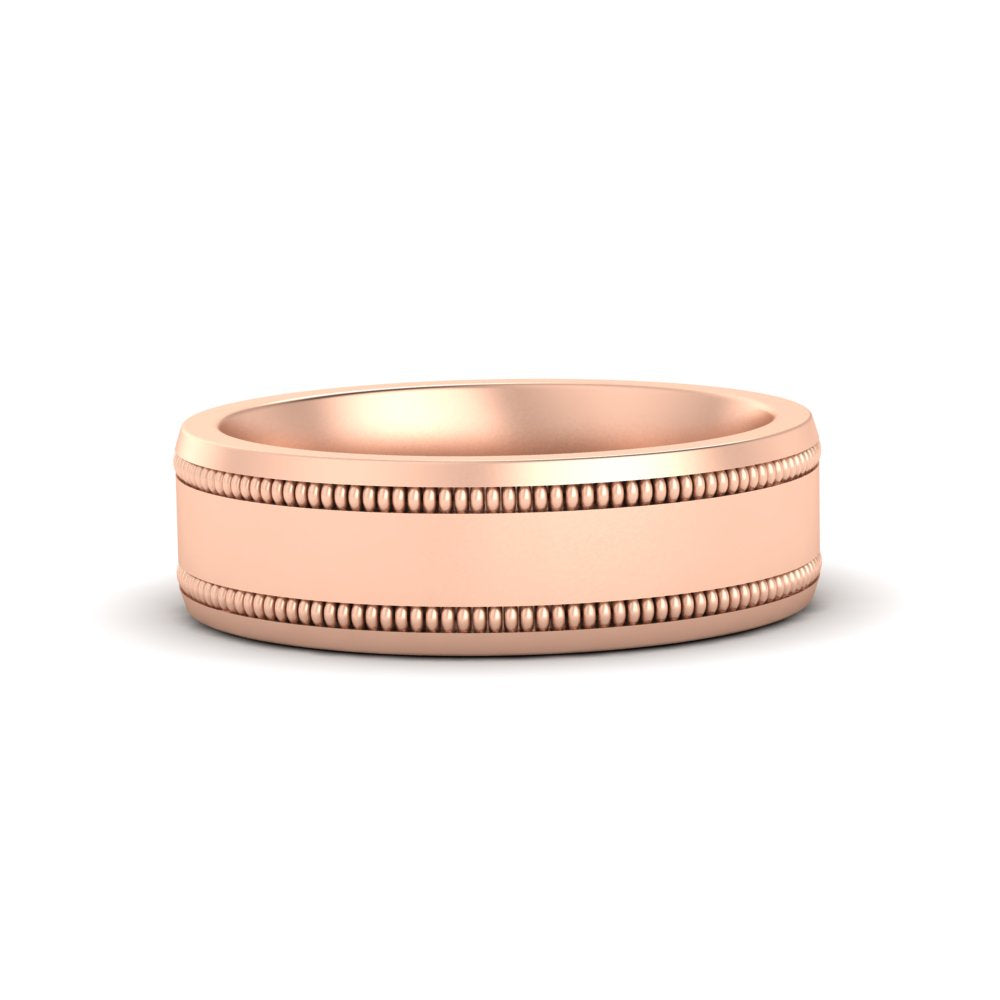 5 mm Mens Band Double Milgrain