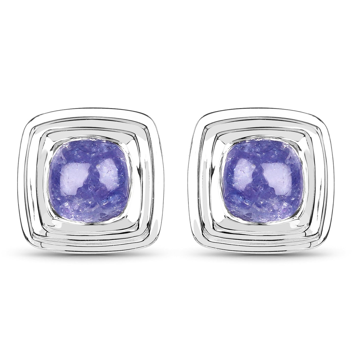 4.74 Carat Genuine Tanzanite .925 Sterling Silver Earrings