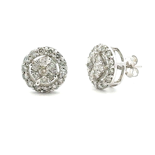 1.00ct Diamond Stud Earrings 10KT White Gold