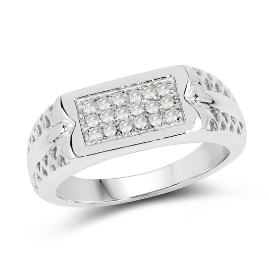 0.27 Carat Genuine White Diamond .925 Sterling Silver Ring