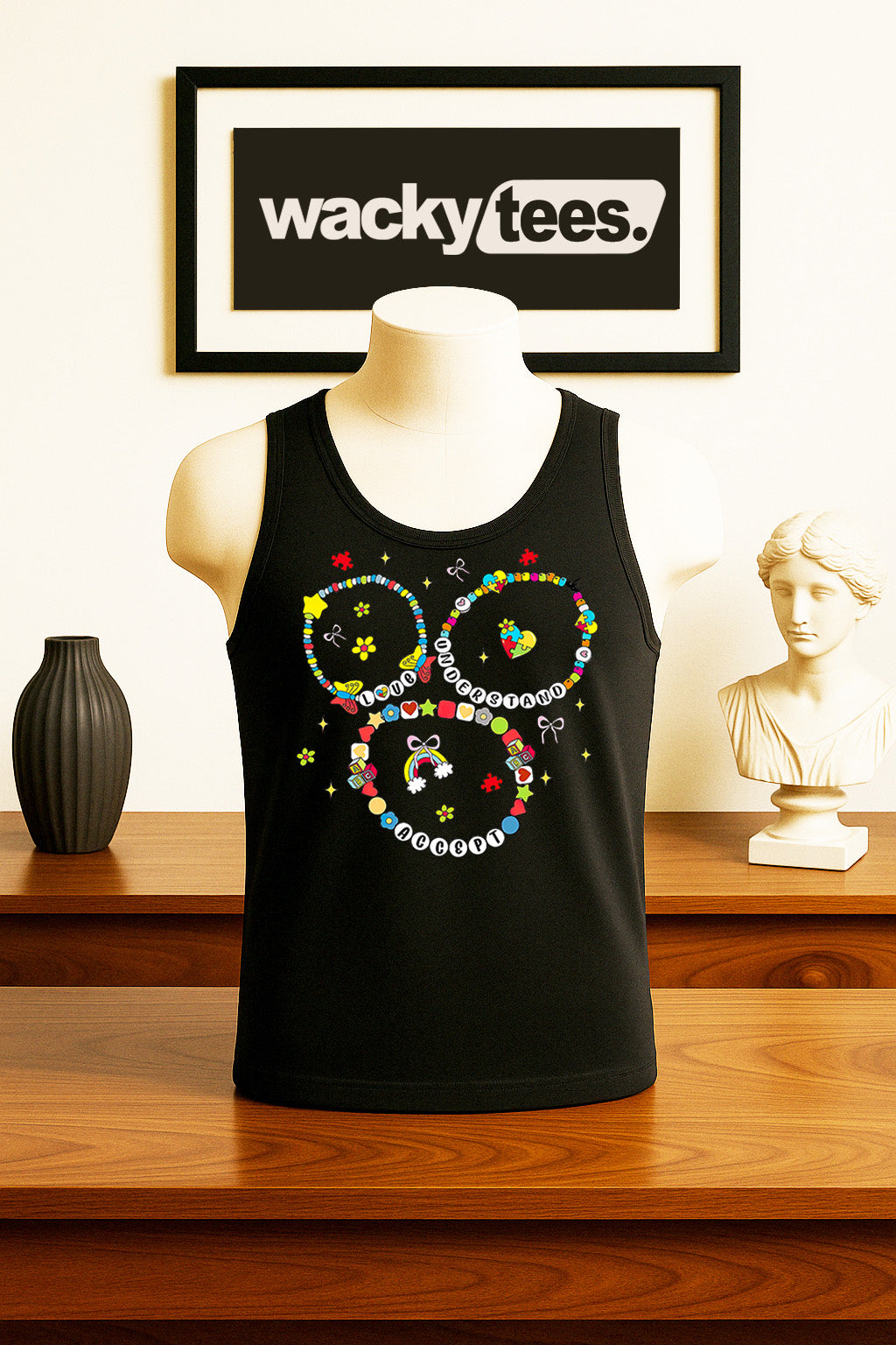 Friendship Bracelets Love Understand and Accept Autism Awareness Graphic Tee Shirt