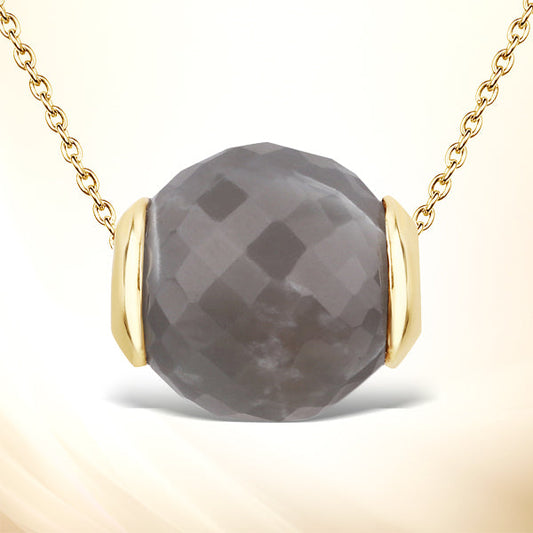 16.79 Carat Genuine Grey Moonstone .925 Sterling Silver Pendant