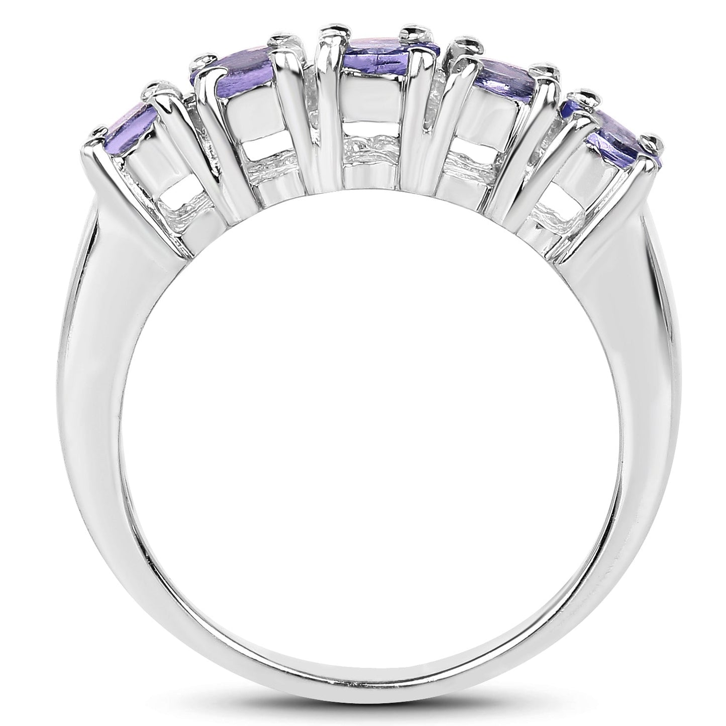 0.85 Carat Genuine Tanzanite .925 Sterling Silver Ring
