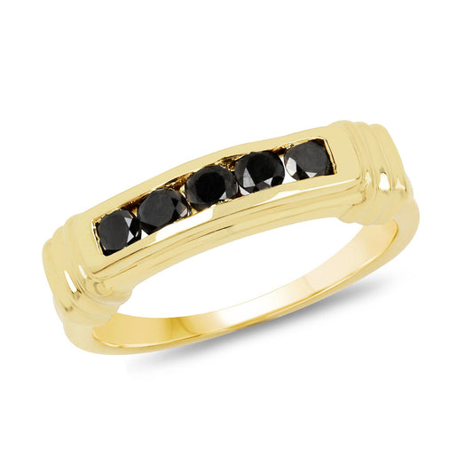 0.50 Carat Genuine Black Diamond .925 Sterling Silver Ring