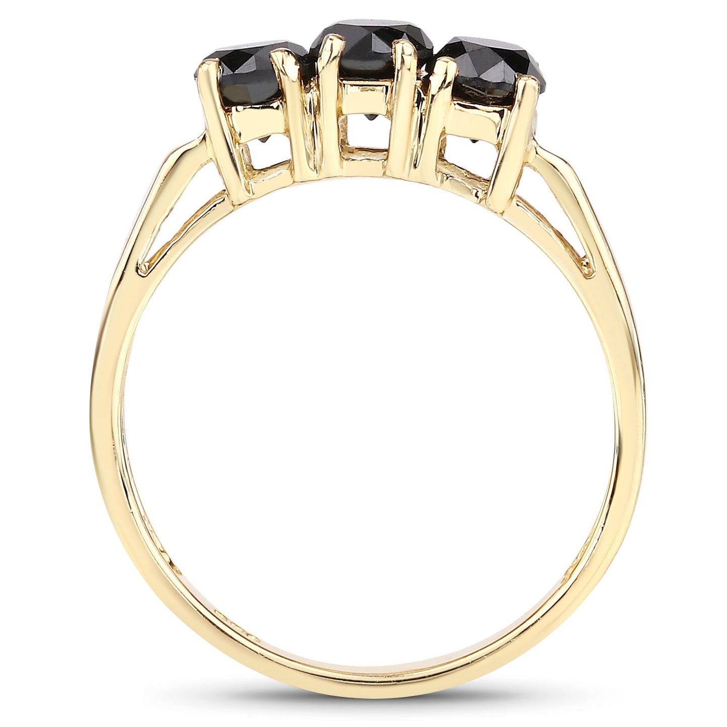 0.99 Carat Genuine Black Diamond .925 Sterling Silver Ring
