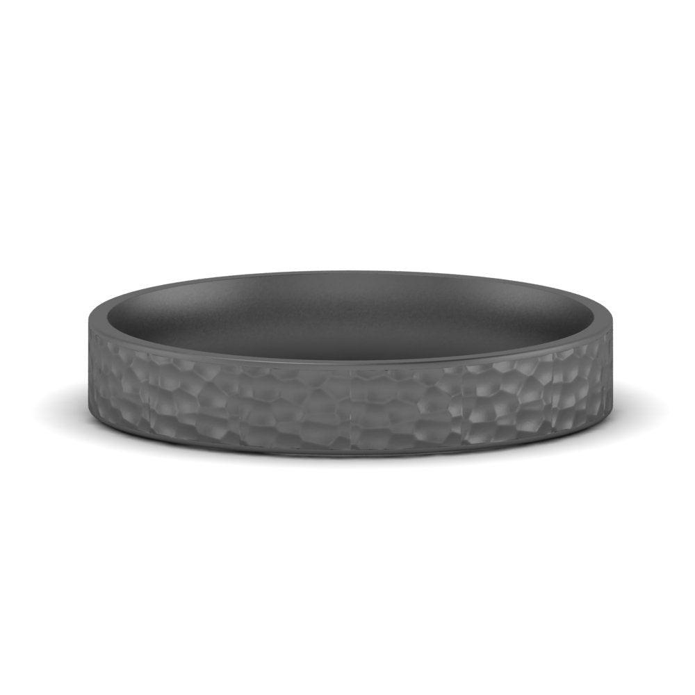 5 MM Hammered Finish Mens Wedding Band