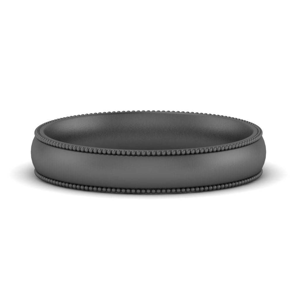 4 mm Milgrain Comfort Fit Mens Wedding Band