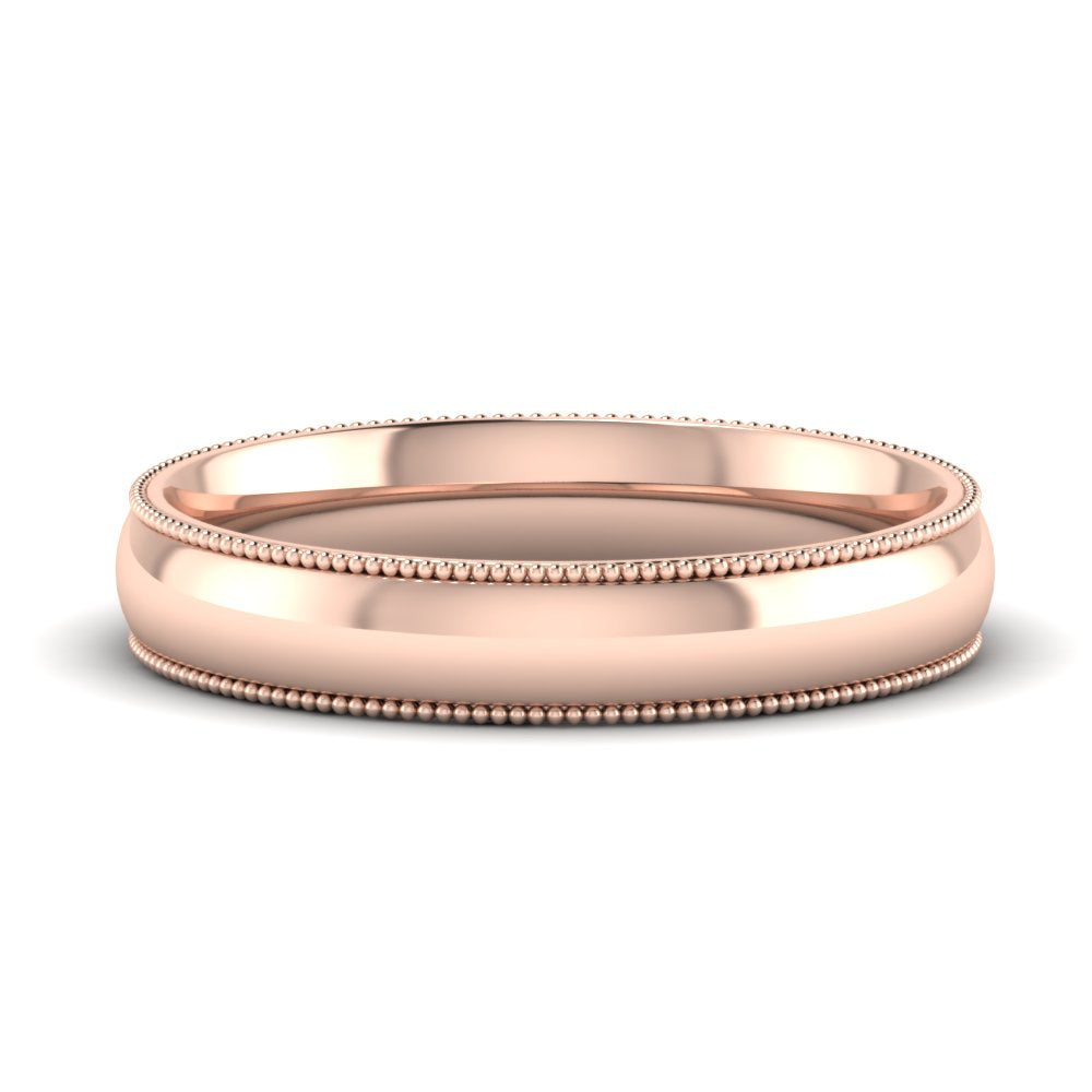 4 mm Comfort Fit Wedding Band Milgrain Edge