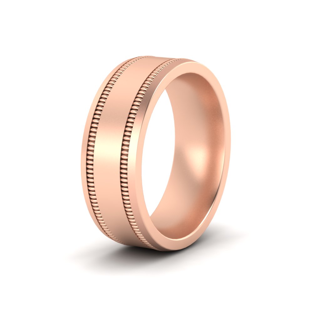 5 mm Mens Band Double Milgrain