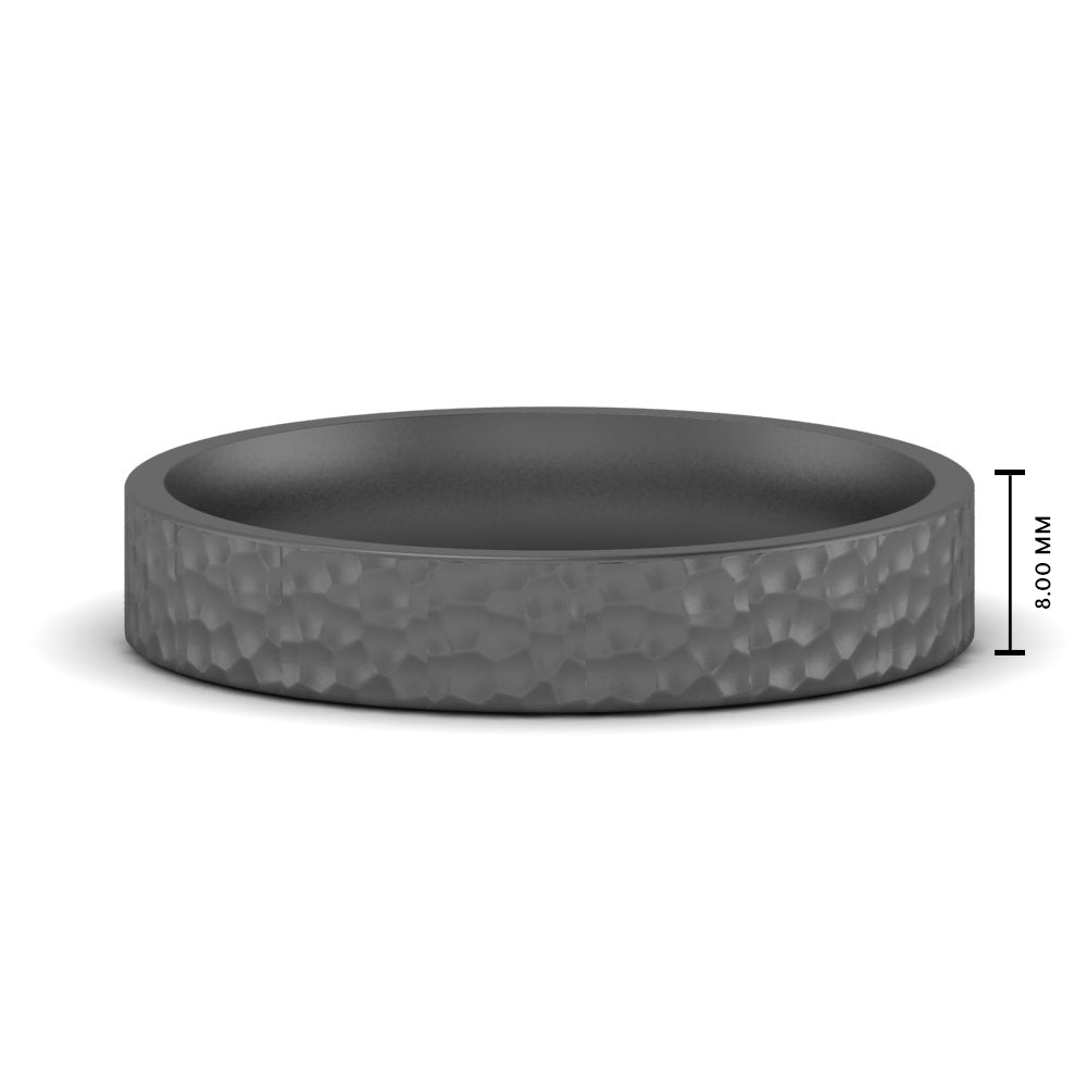 Hammered Wedding Band Comfort Fit 5 mm