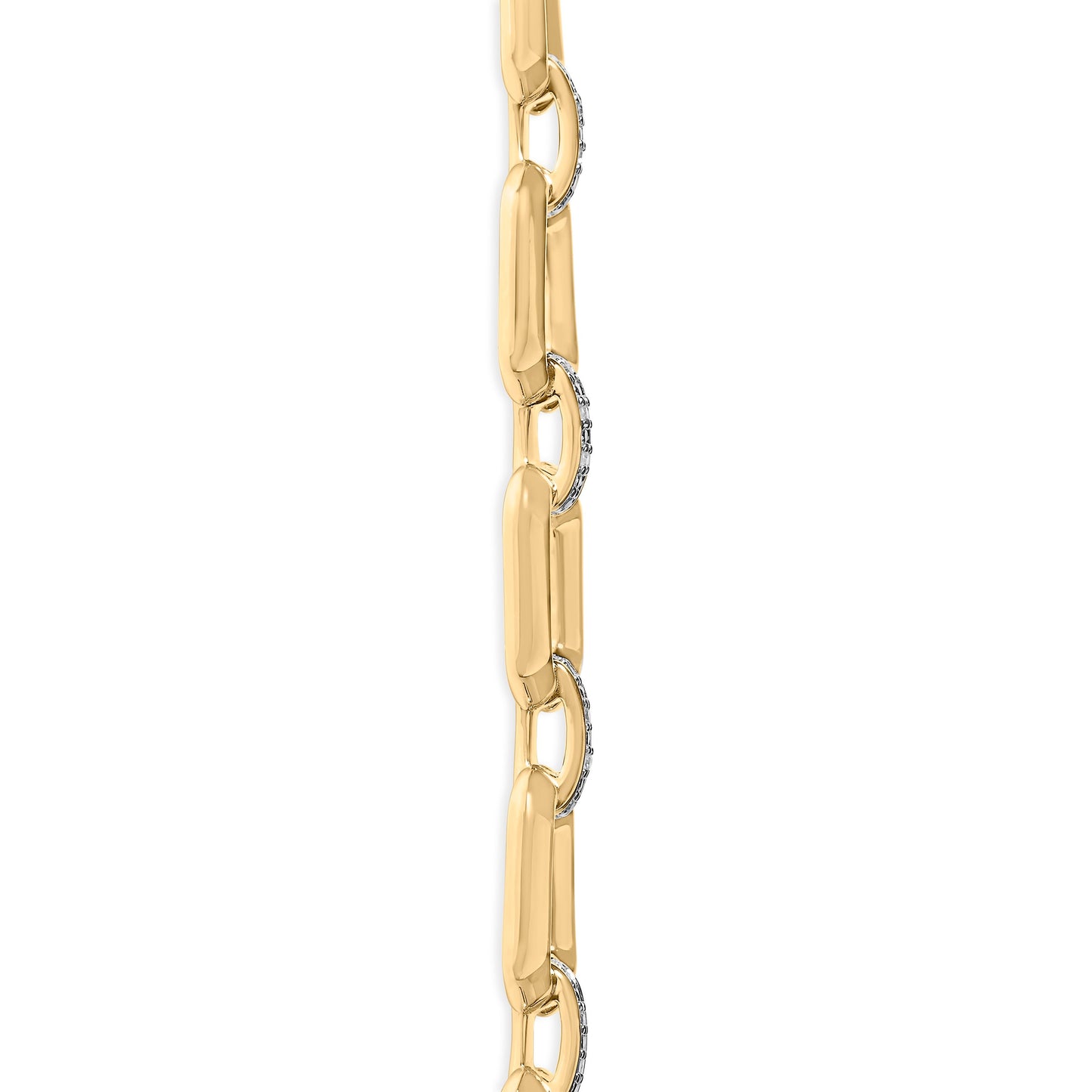 Gold Vermeil .925 Sterling Silver 1/4 Cttw Diamond Bold Octagonal Link Necklace