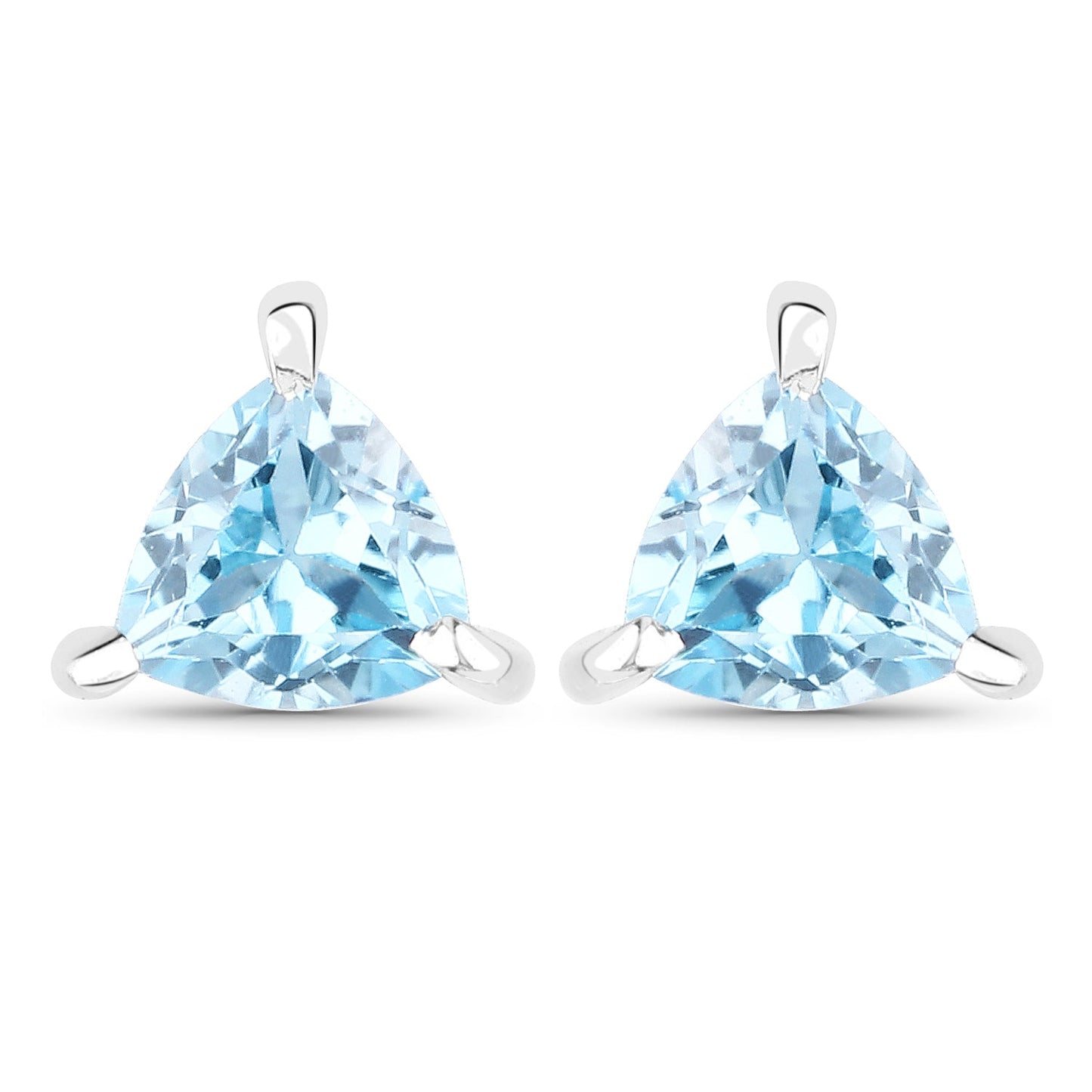 0.50 Carat Genuine Swiss Blue Topaz .925 Sterling Silver Earrings