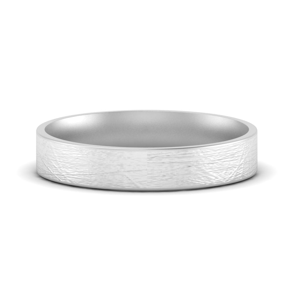 Ice Textured Mens 5mm Comfort Fit Wedding Band