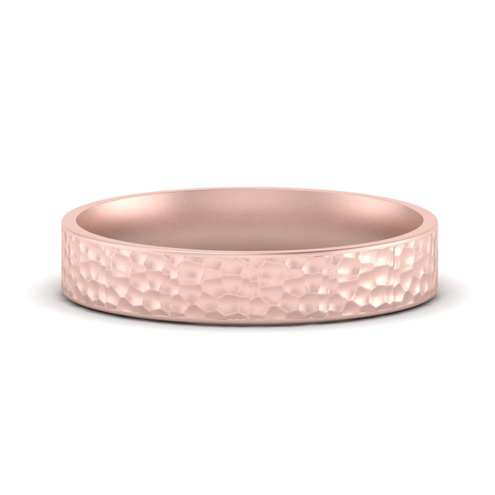 5 MM Hammered Finish Mens Wedding Band