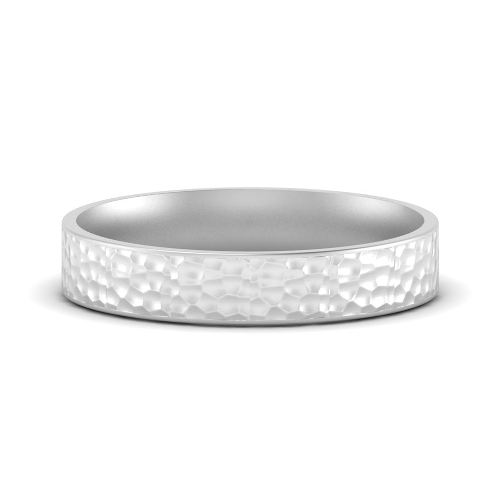 5 MM Hammered Finish Mens Wedding Band