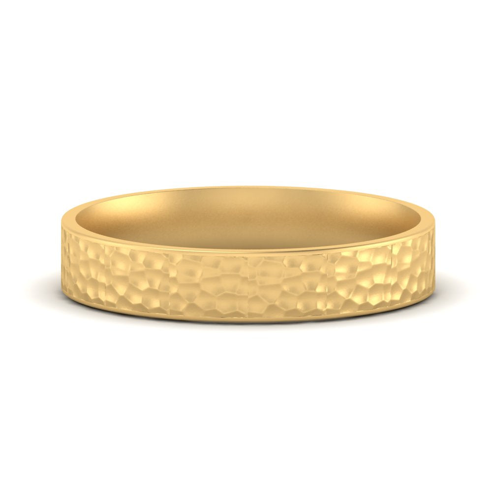5 MM Hammered Finish Mens Wedding Band