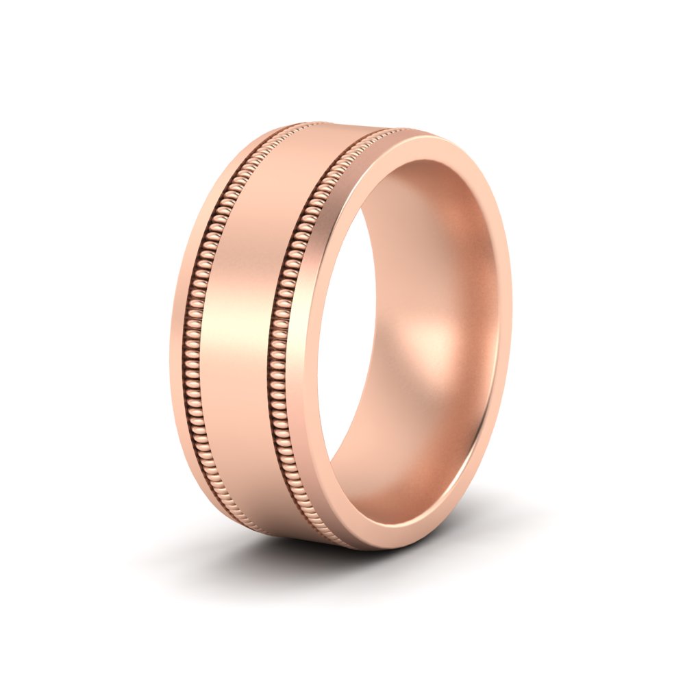 5 mm Mens Band Double Milgrain
