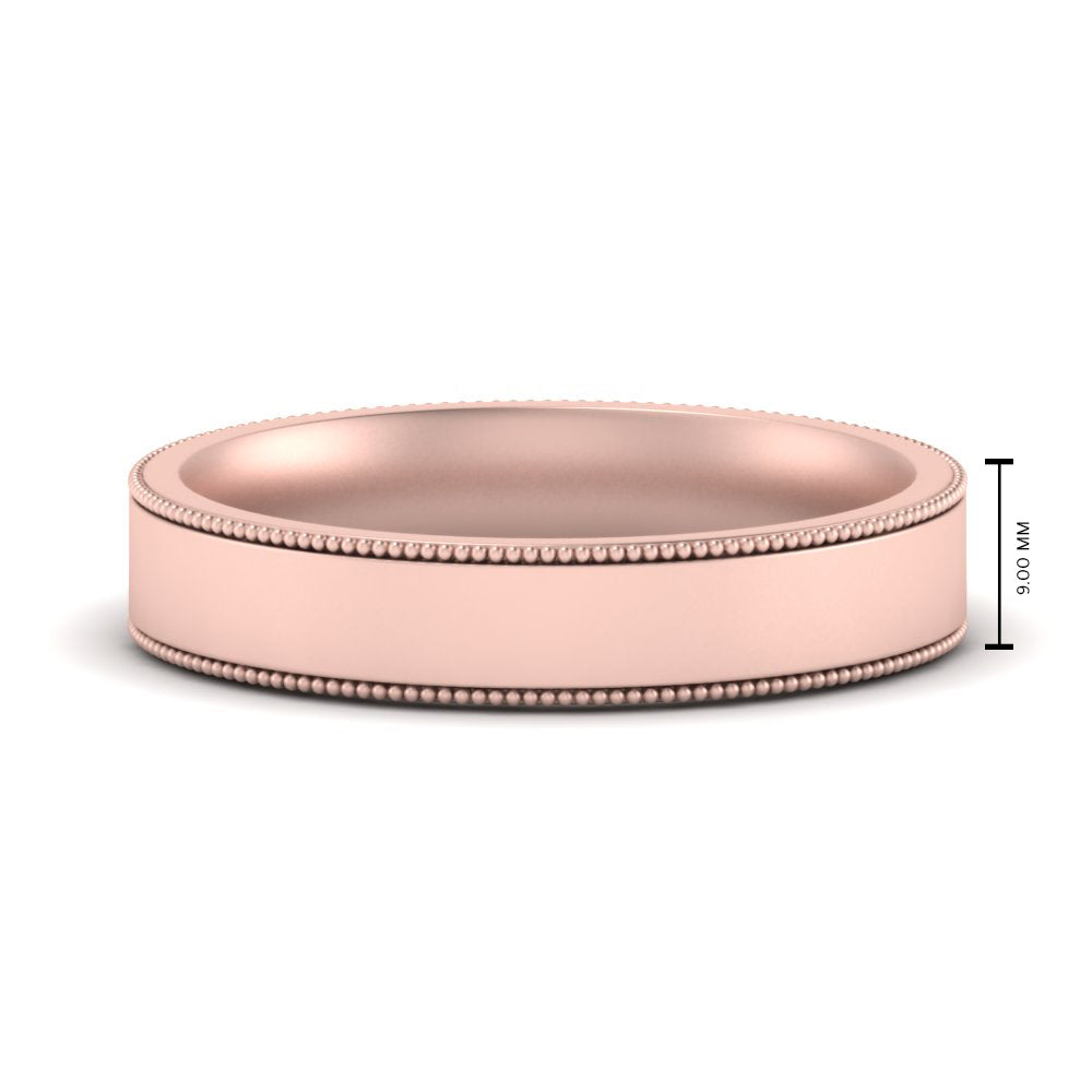4 mm Stepped Edge Comfort Fit Flat Mens Band