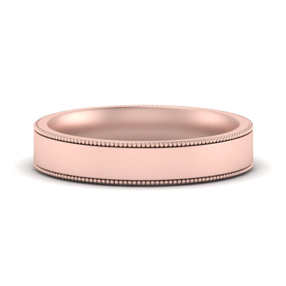 4 mm Stepped Edge Comfort Fit Flat Mens Band