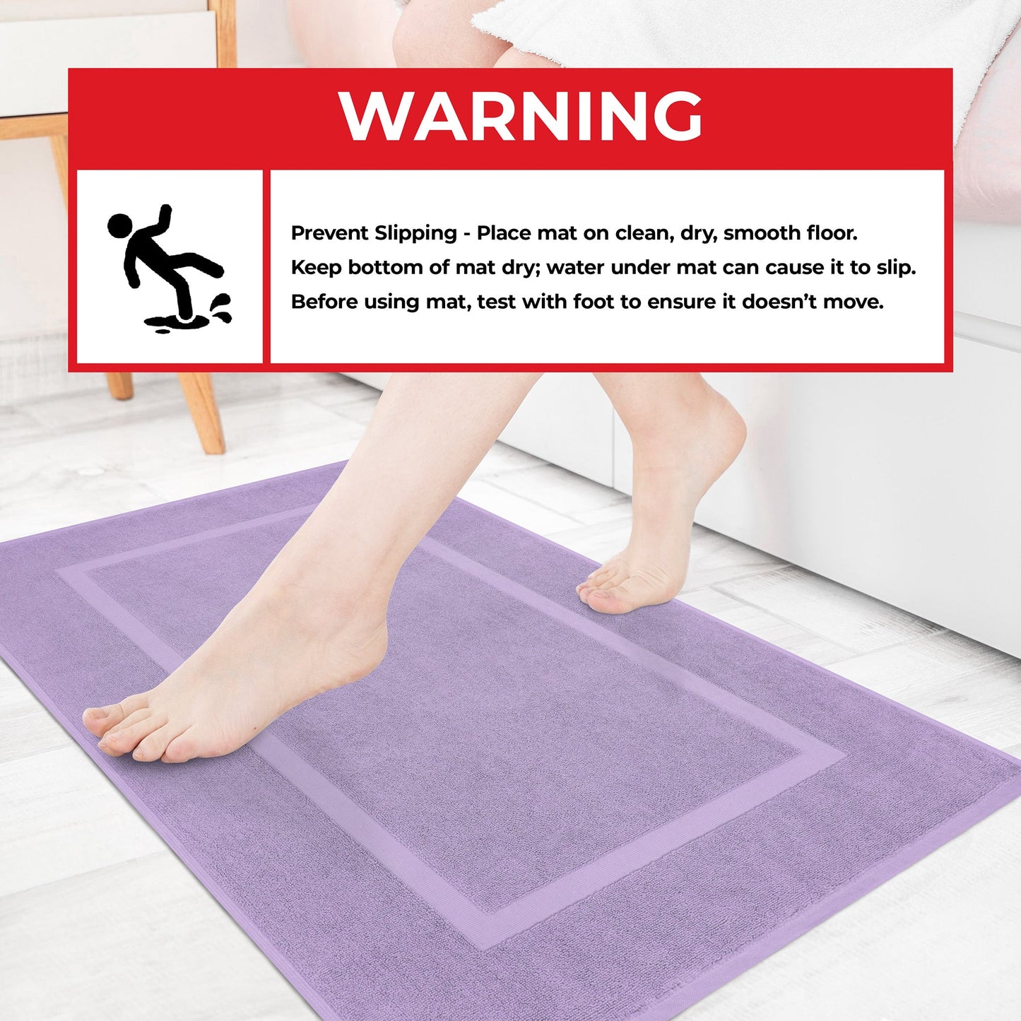 American Soft Linen Bekos 100% Cotton Bath Mat Set, 2 Piece 20x34 inches Bath Mats for Bathroom