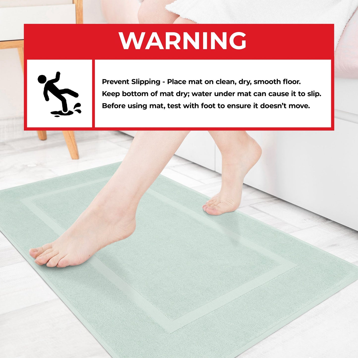 American Soft Linen Bekos 100% Cotton Bath Mat Set, 2 Piece 20x34 inches Bath Mats for Bathroom
