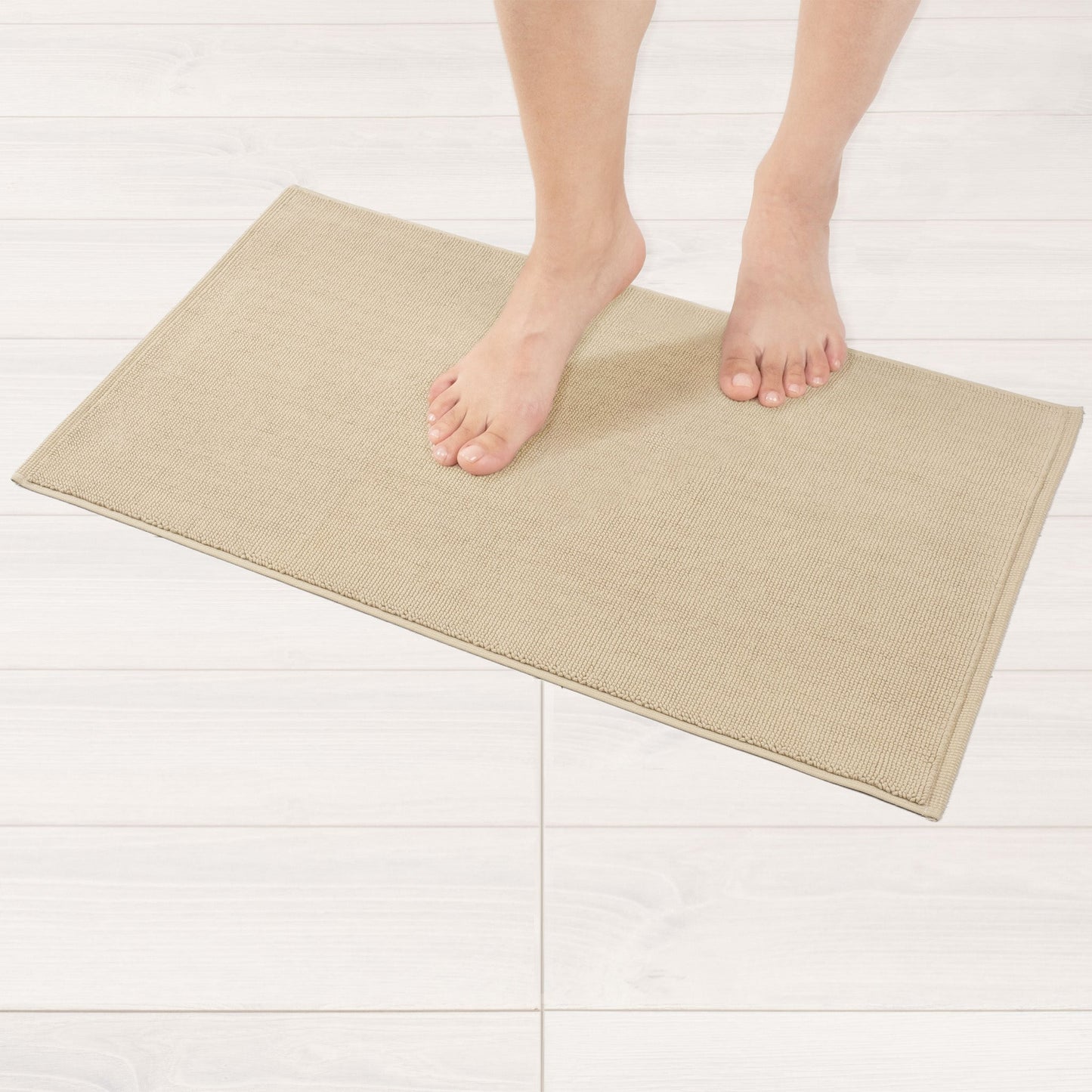 American Soft Linen 100% Cotton Bath Mat Rugs, 17x24 inches with Silicone Backing, Soft Absorbent Grip-Enhanced Bath Mats for Bathroom