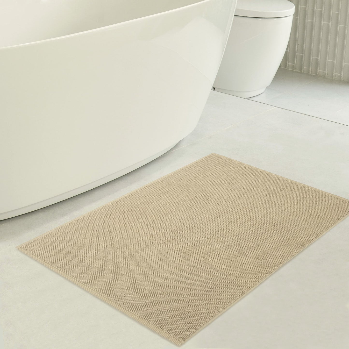 American Soft Linen 100% Cotton Bath Mat Rugs, 17x24 inches with Silicone Backing, Soft Absorbent Grip-Enhanced Bath Mats for Bathroom