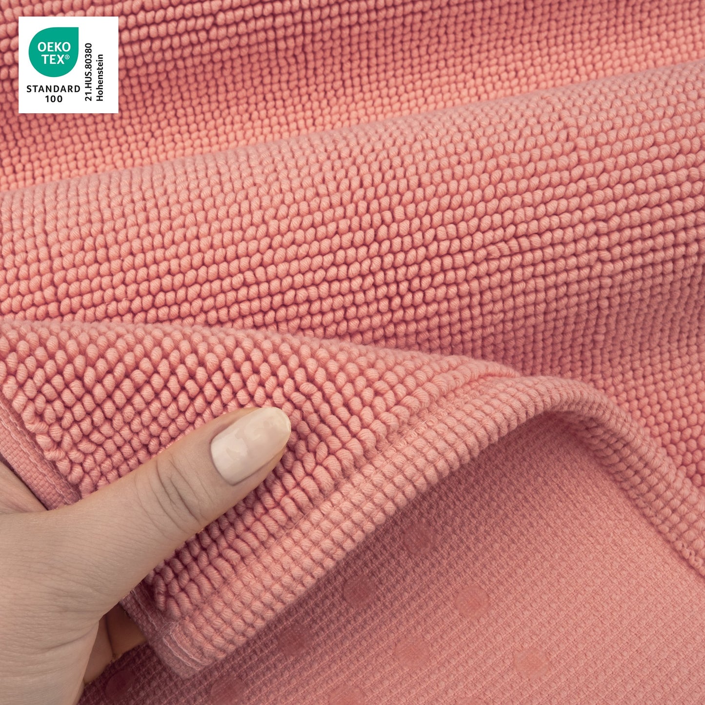 American Soft Linen 100% Cotton Bath Mat Rugs, 17x24 inches with Silicone Backing, Soft Absorbent Grip-Enhanced Bath Mats for Bathroom