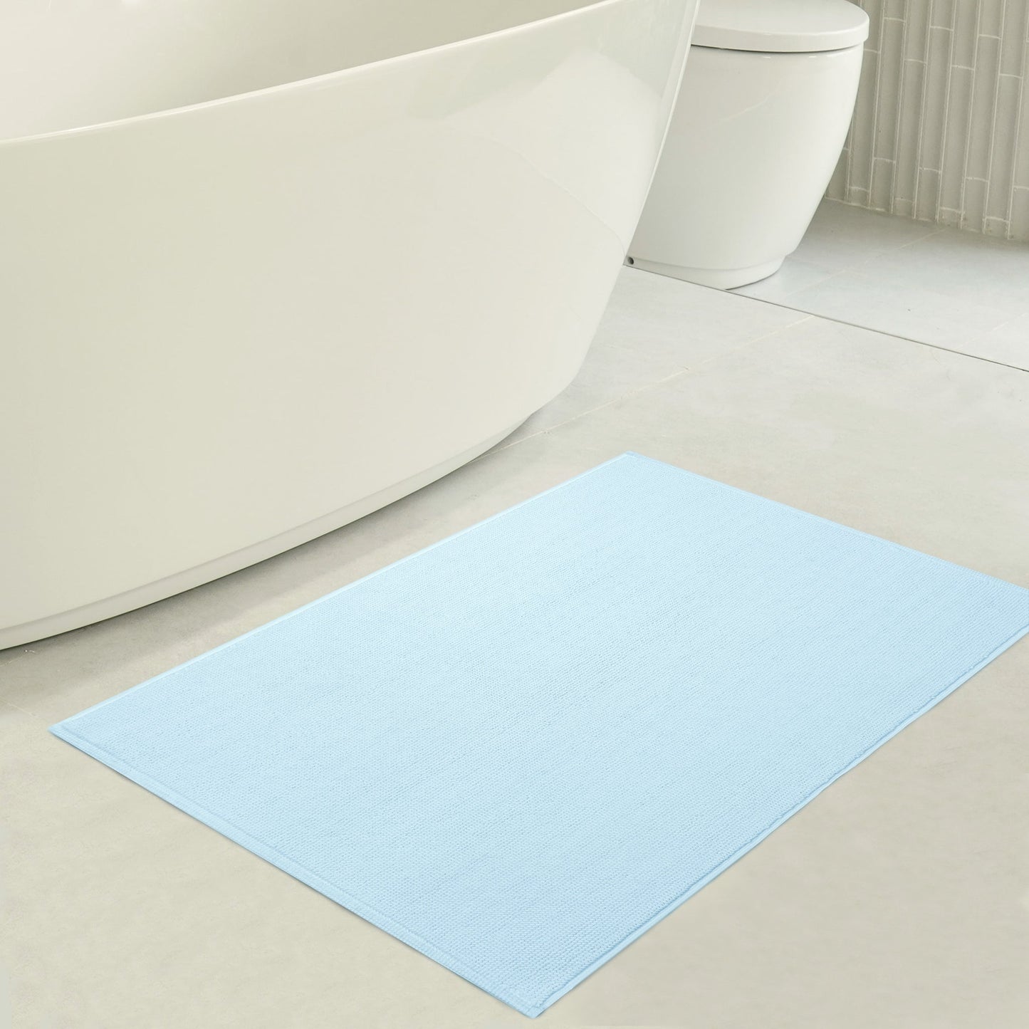 American Soft Linen 100% Cotton Bath Mat Rugs, 17x24 inches with Silicone Backing, Soft Absorbent Grip-Enhanced Bath Mats for Bathroom