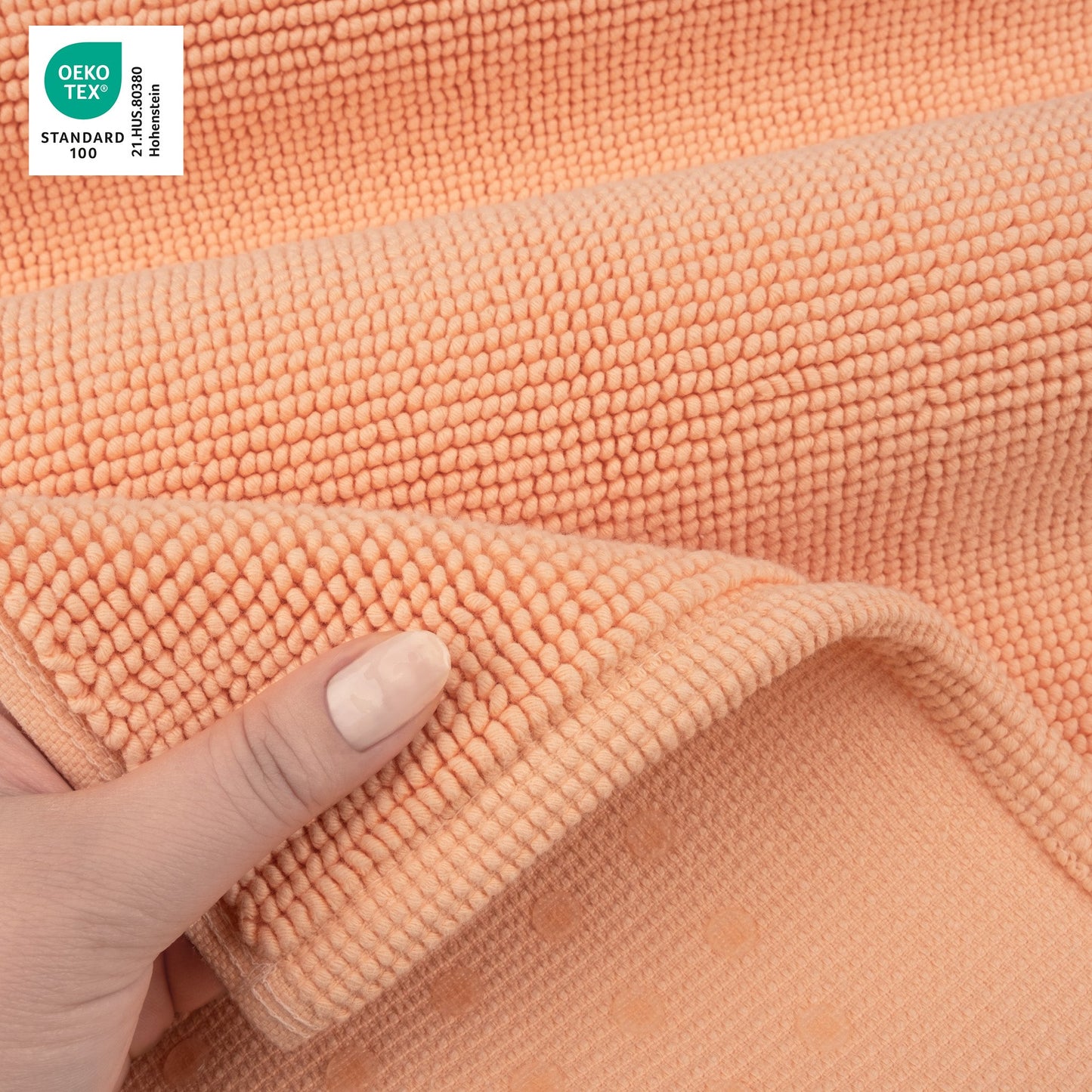 American Soft Linen 100% Cotton Bath Mat Rugs, 17x24 inches with Silicone Backing, Soft Absorbent Grip-Enhanced Bath Mats for Bathroom