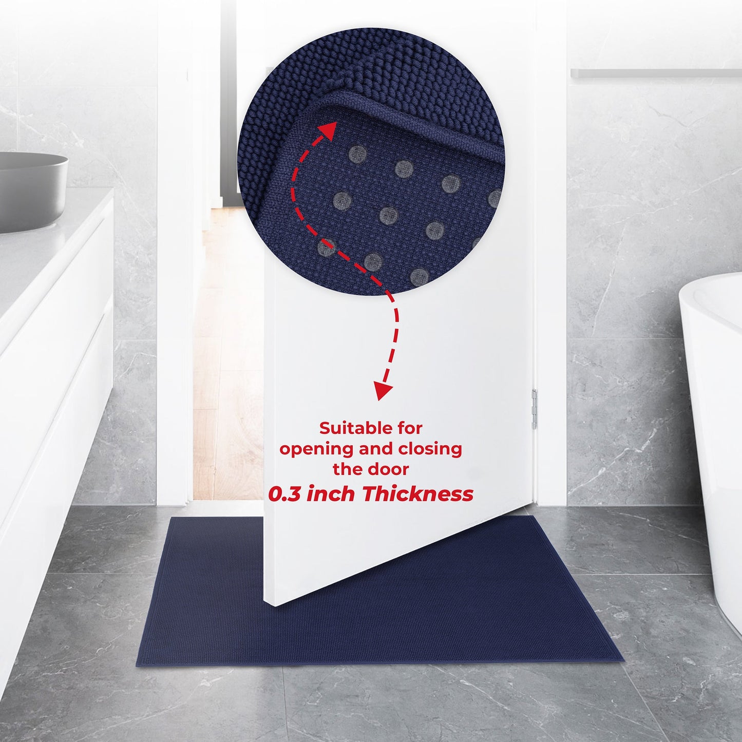 American Soft Linen 100% Cotton Bath Mat Rugs, 17x24 inches with Silicone Backing, Soft Absorbent Grip-Enhanced Bath Mats for Bathroom