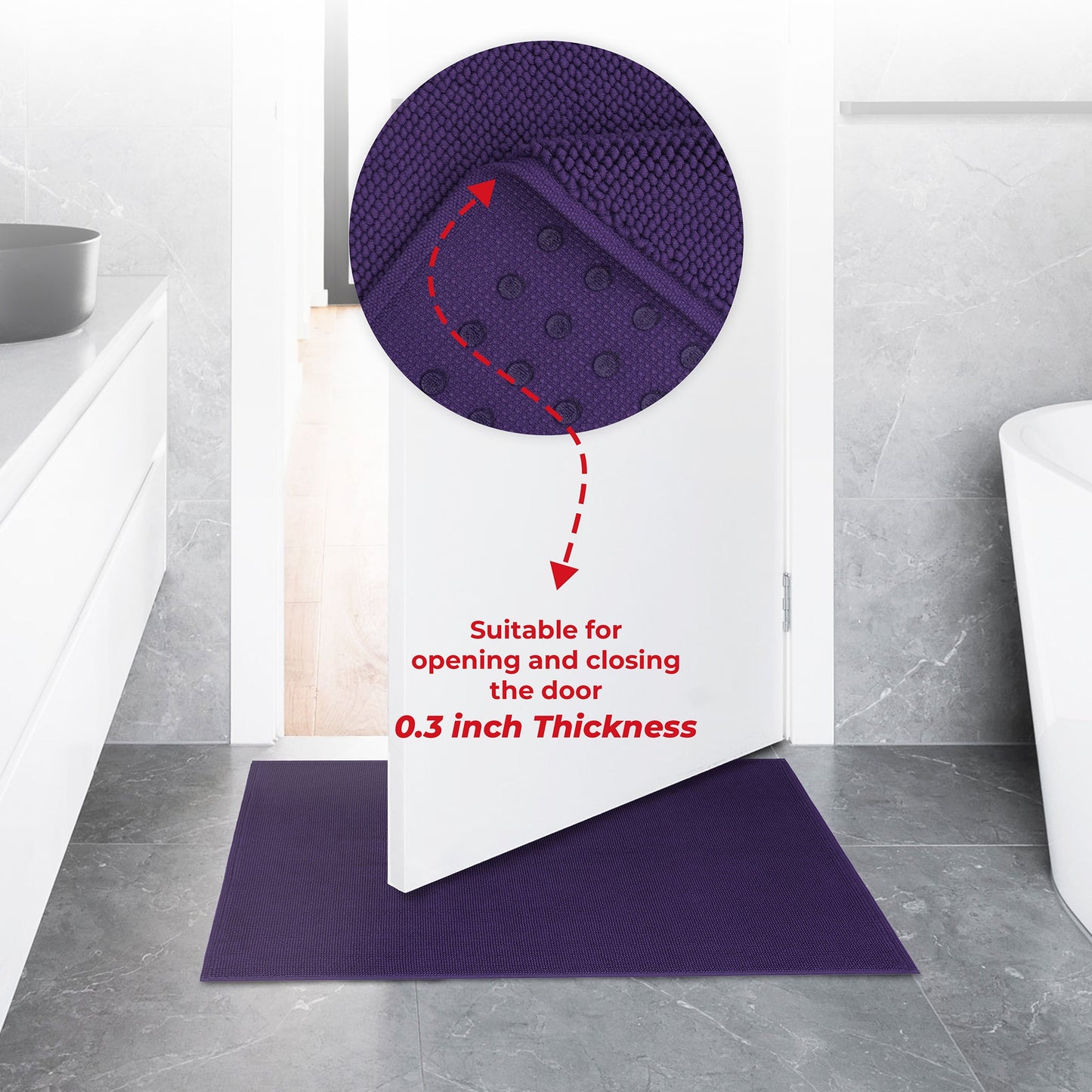 American Soft Linen 100% Cotton Bath Mat Rugs, 17x24 inches with Silicone Backing, Soft Absorbent Grip-Enhanced Bath Mats for Bathroom