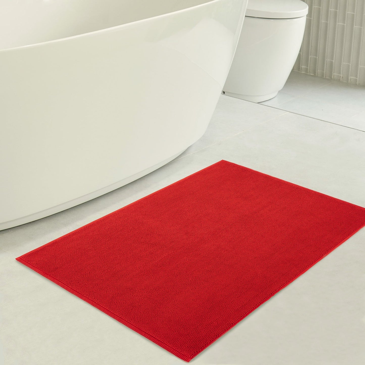 American Soft Linen 100% Cotton Bath Mat Rugs, 17x24 inches with Silicone Backing, Soft Absorbent Grip-Enhanced Bath Mats for Bathroom