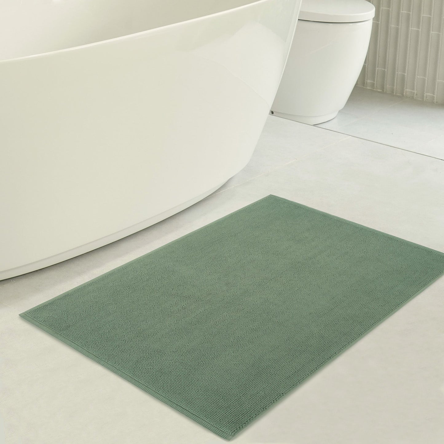 American Soft Linen 100% Cotton Bath Mat Rugs, 17x24 inches with Silicone Backing, Soft Absorbent Grip-Enhanced Bath Mats for Bathroom