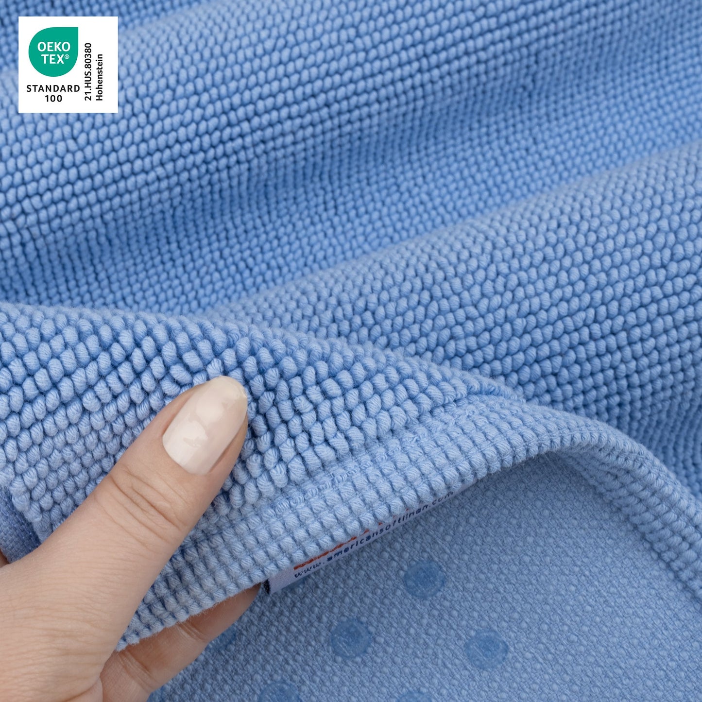 American Soft Linen 100% Cotton Bath Mat Rugs, 17x24 inches with Silicone Backing, Soft Absorbent Grip-Enhanced Bath Mats for Bathroom