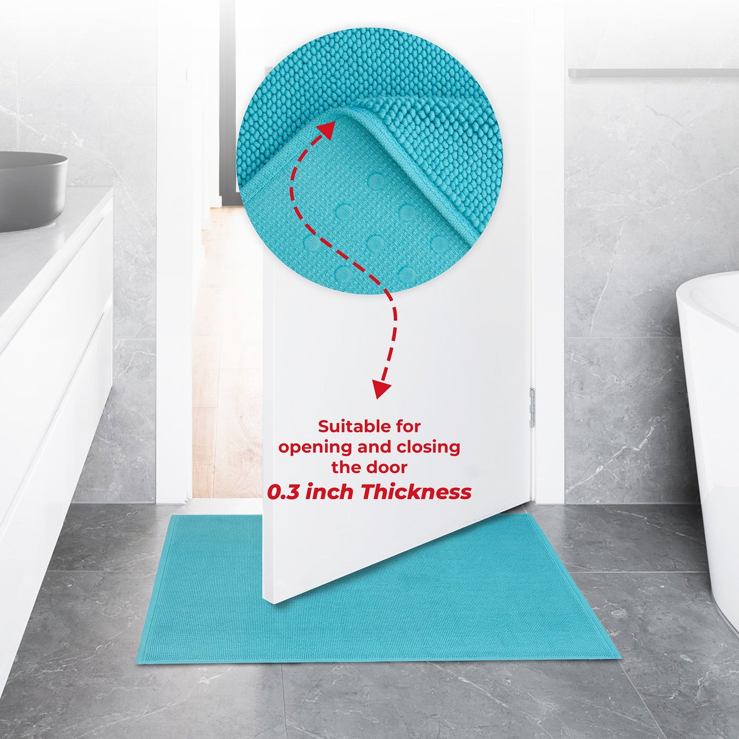 American Soft Linen 100% Cotton Bath Mat Rugs, 17x24 inches with Silicone Backing, Soft Absorbent Grip-Enhanced Bath Mats for Bathroom