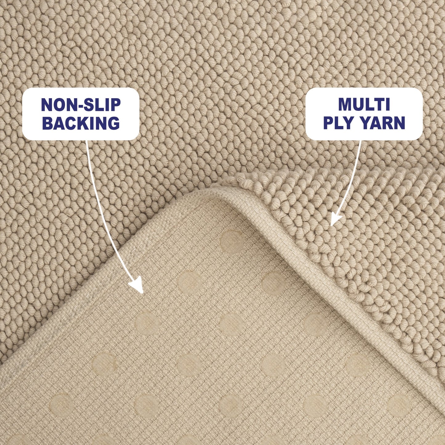 American Soft Linen 100% Cotton Bath Mat Rugs, 20x34 inches with Silicone Backing, Soft Absorbent Grip-Enhanced Bath Mats for Bathroom