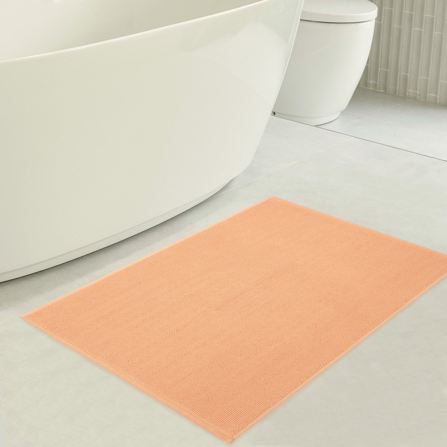 American Soft Linen 100% Cotton Bath Mat Rugs, 20x34 inches with Silicone Backing, Soft Absorbent Grip-Enhanced Bath Mats for Bathroom
