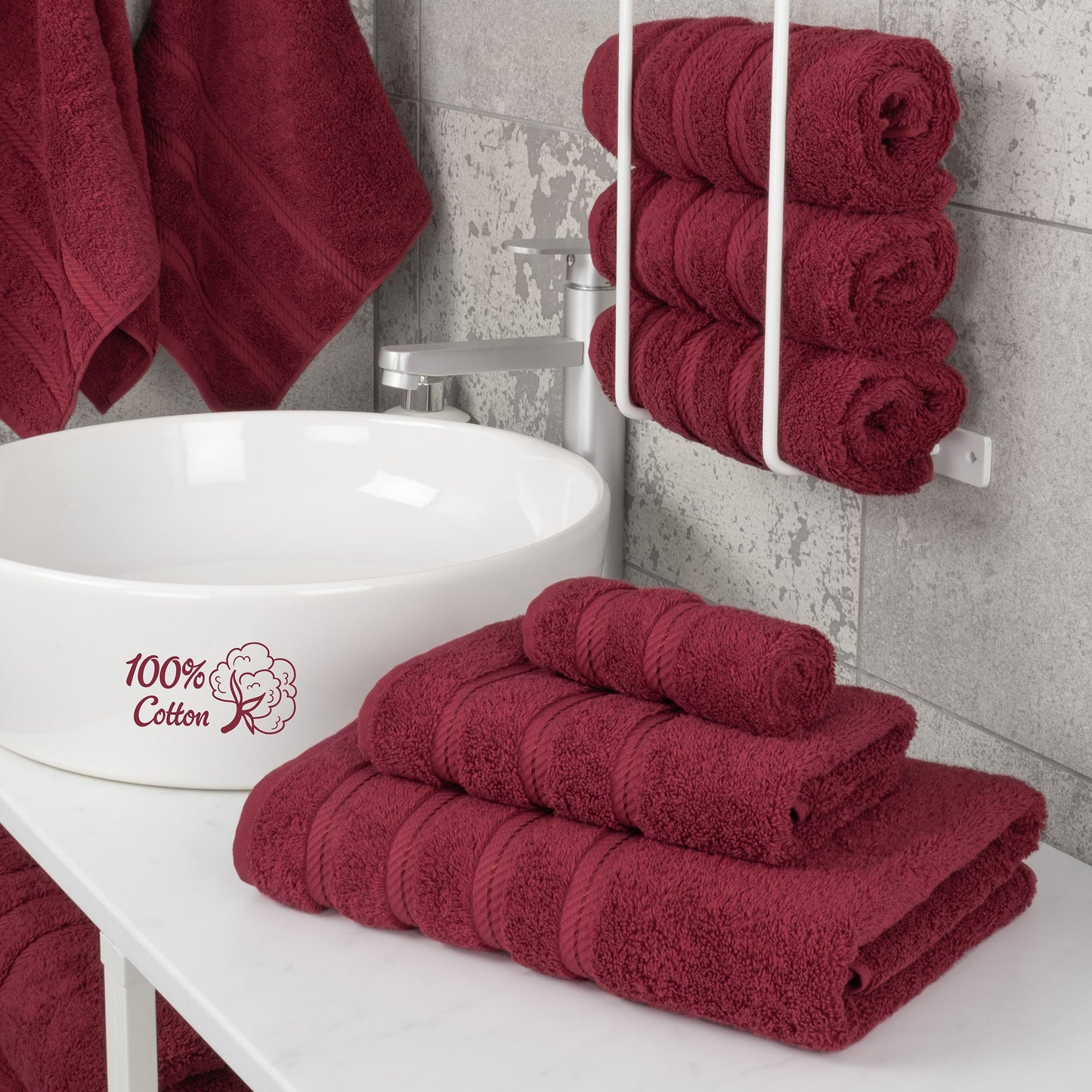 American Soft Linen 3 Piece 100% Cotton Extra Fluffy and Soft, Luxury Turkish Towel Set with 20 Different Colors