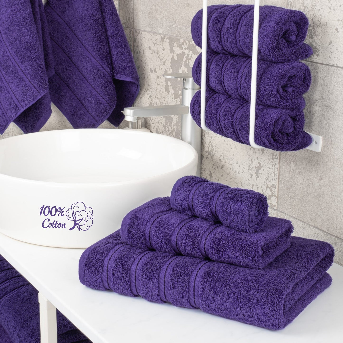 American Soft Linen 3 Piece 100% Cotton Extra Fluffy and Soft, Luxury Turkish Towel Set with 20 Different Colors