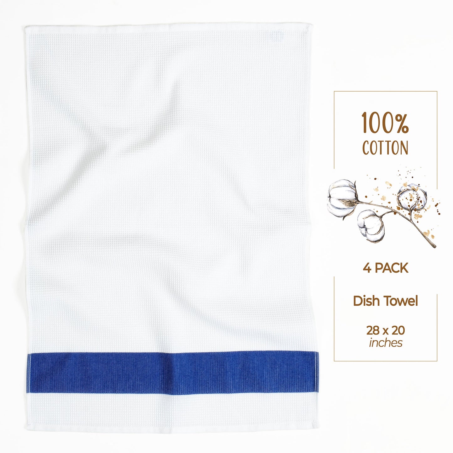 American Soft Linen 4 Packed Dish Towels, 100% Cotton Dish Cloths for Kitchen (BEST PRICE💖 )