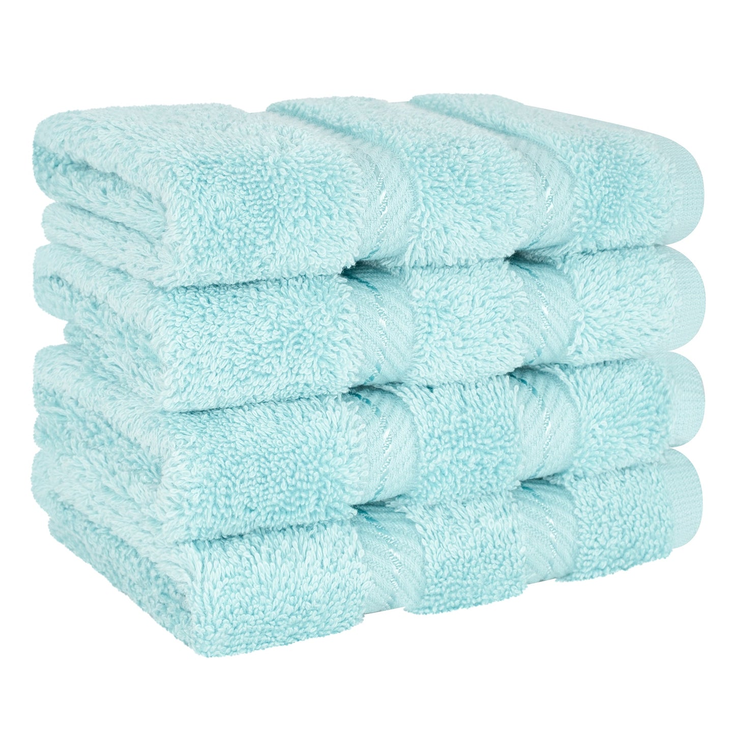 4 Piece 100% Cotton Softness, Elegance, Comfort Washcloth Turkish Towel Set