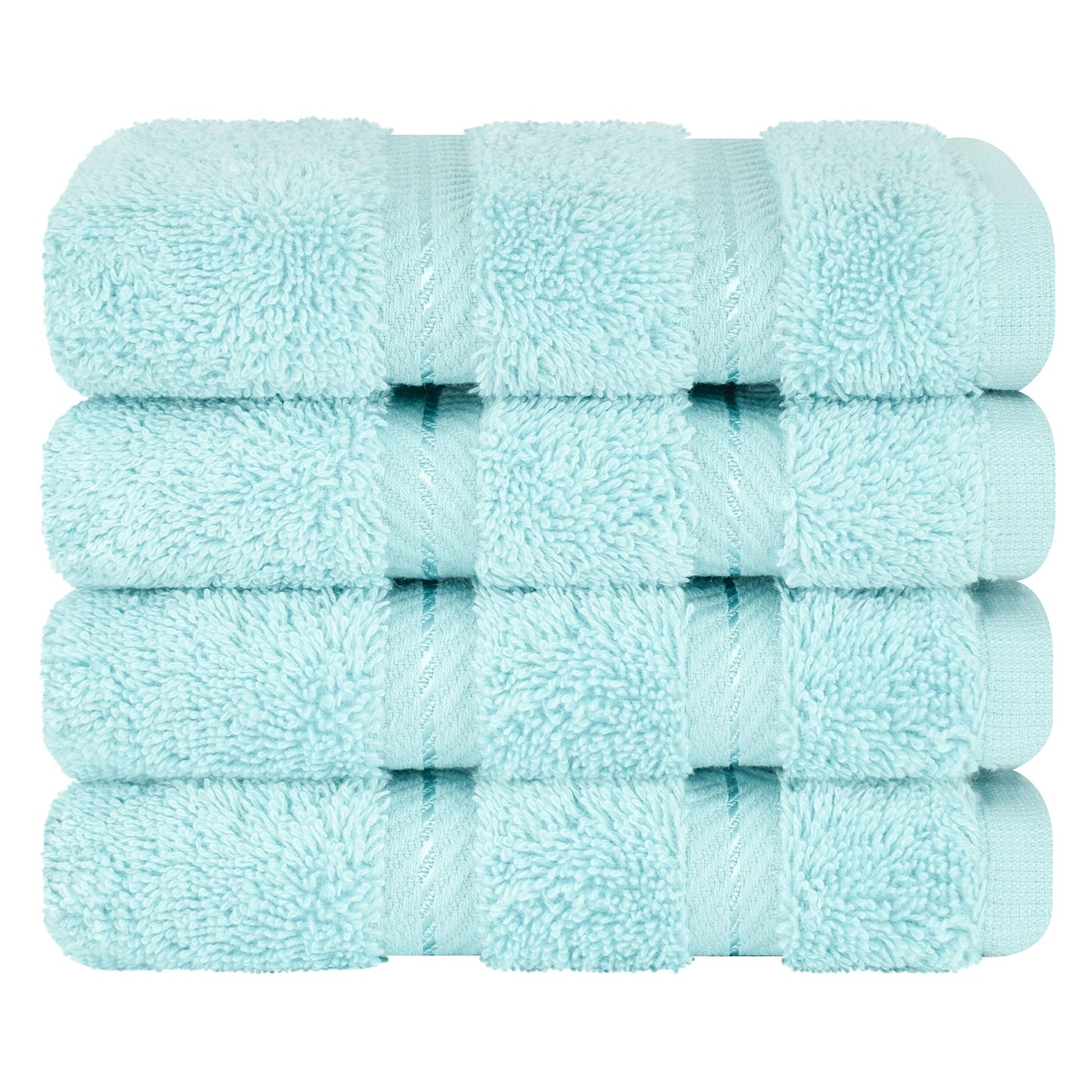 4 Piece 100% Cotton Softness, Elegance, Comfort Washcloth Turkish Towel Set