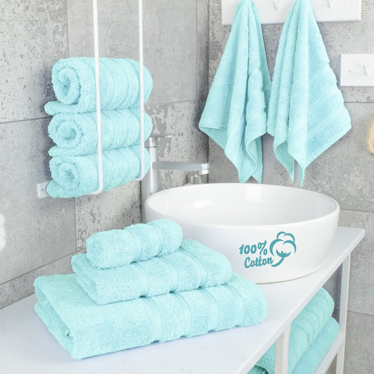 American Soft Linen 100% Cotton Turkish Towels, 6 Piece Bath Towel Set with 20 Different Colors