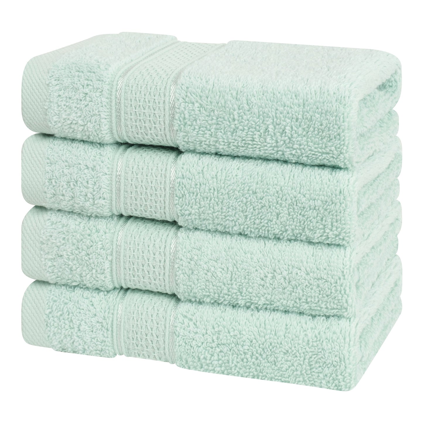 American Soft Linen 100% Cotton, Salem 4 Piece Washcloth Set for Bathroom and Kitchen