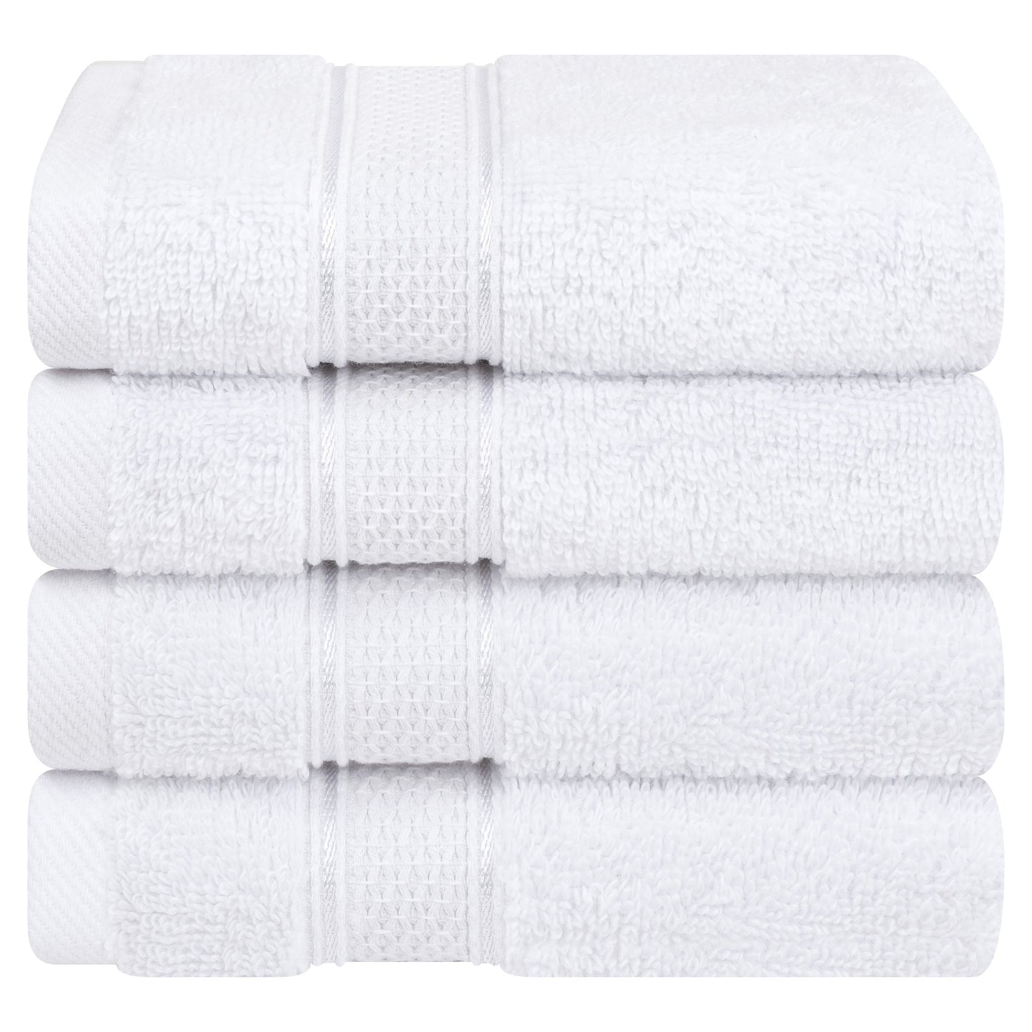 American Soft Linen 100% Cotton, Salem 4 Piece Washcloth Set for Bathroom and Kitchen