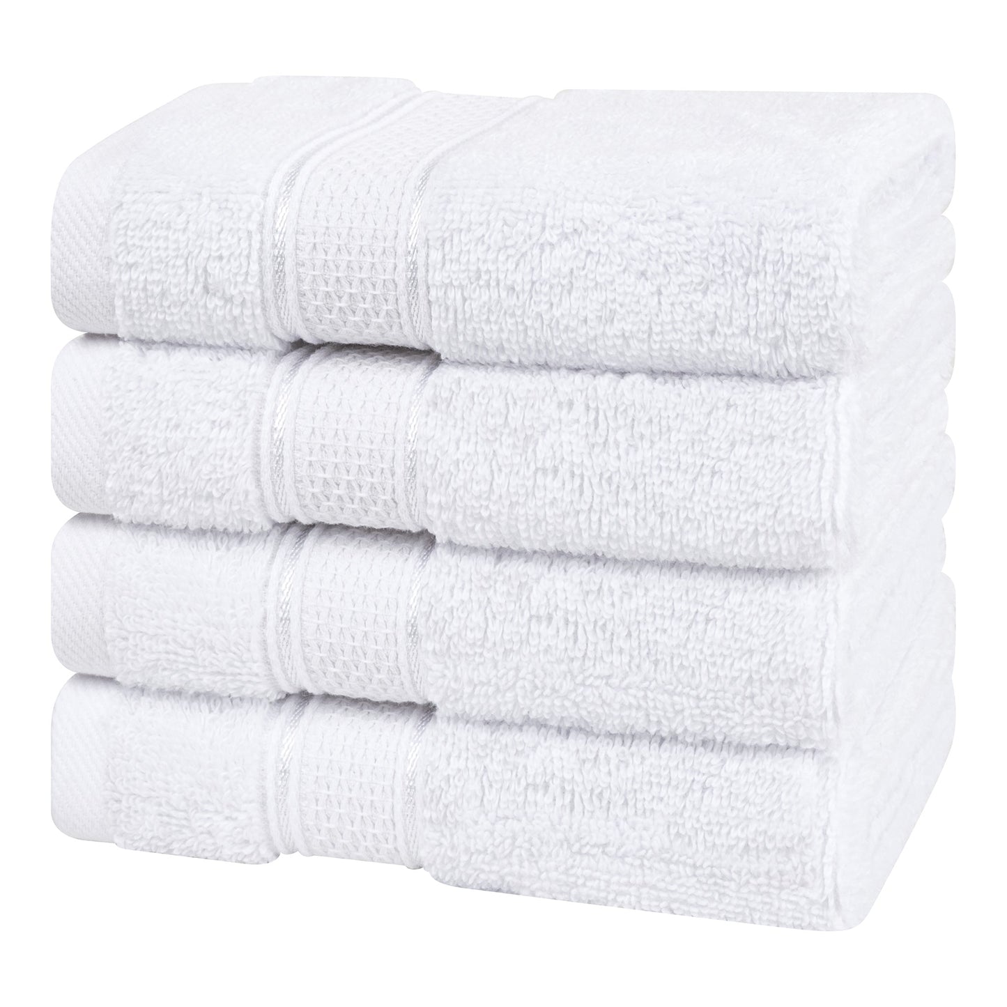 American Soft Linen 100% Cotton, Salem 4 Piece Washcloth Set for Bathroom and Kitchen