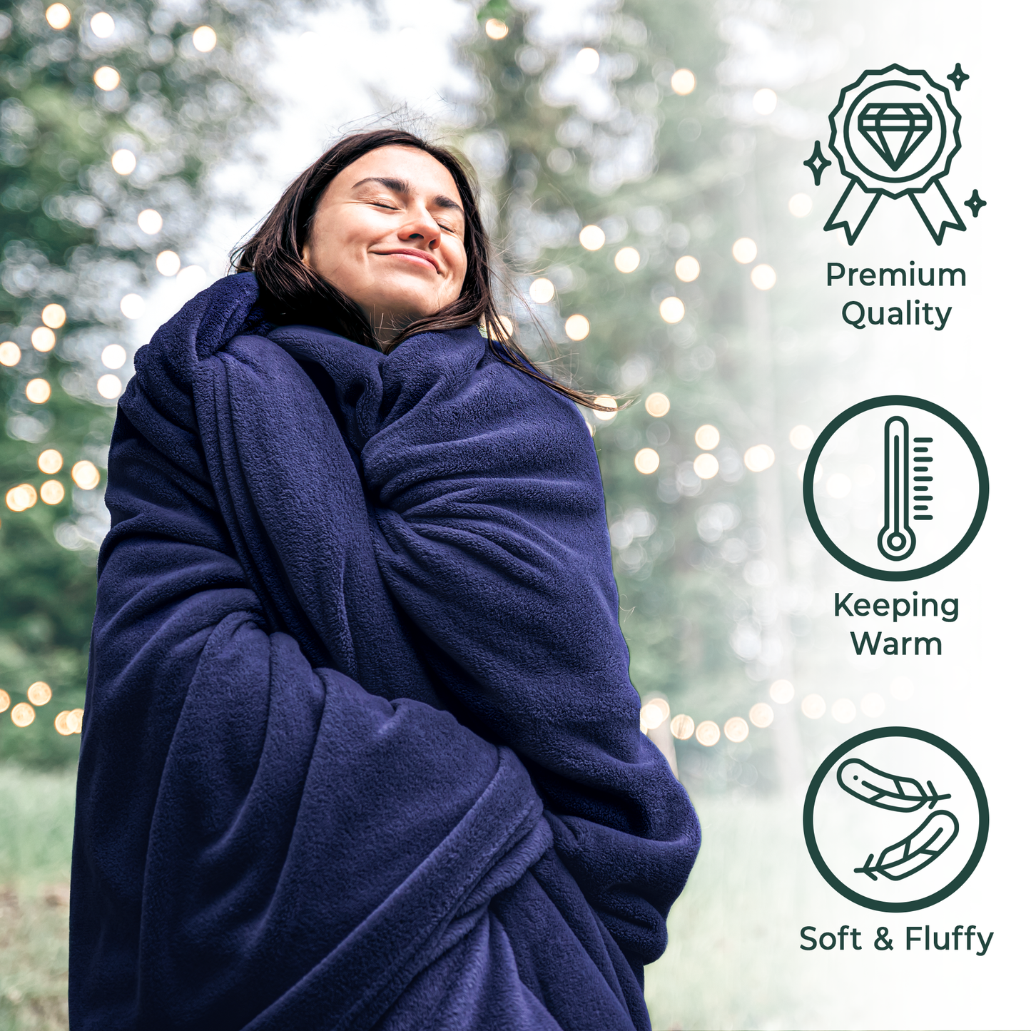American Soft Linen Bedding Fleece Blanket, Plush Fuzzy Cozy Soft Blanket for Bed, Sofa, Couch