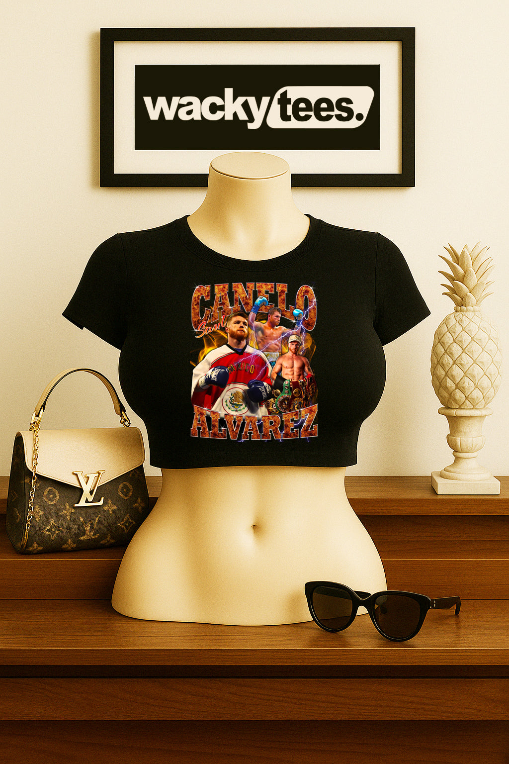 Canelo Alvarez Mexico Lighting Portrait Graphic Tee Shirt