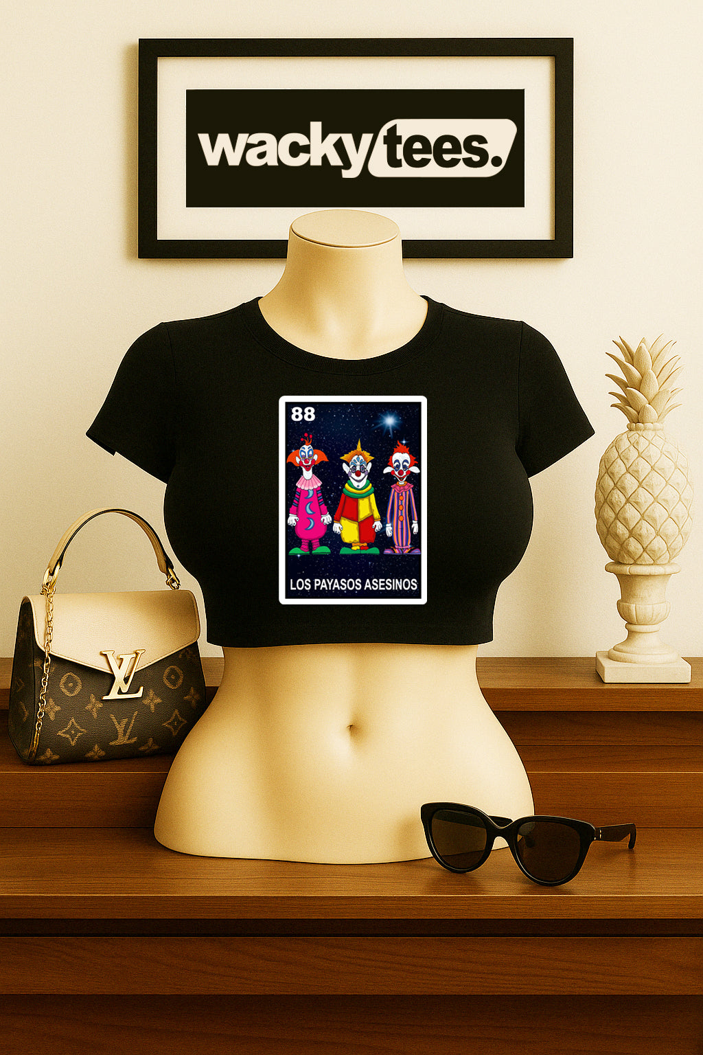 Los Payasos Asesinos Loteria Clowns From Space Horror Funny Graphic Tee Shirt